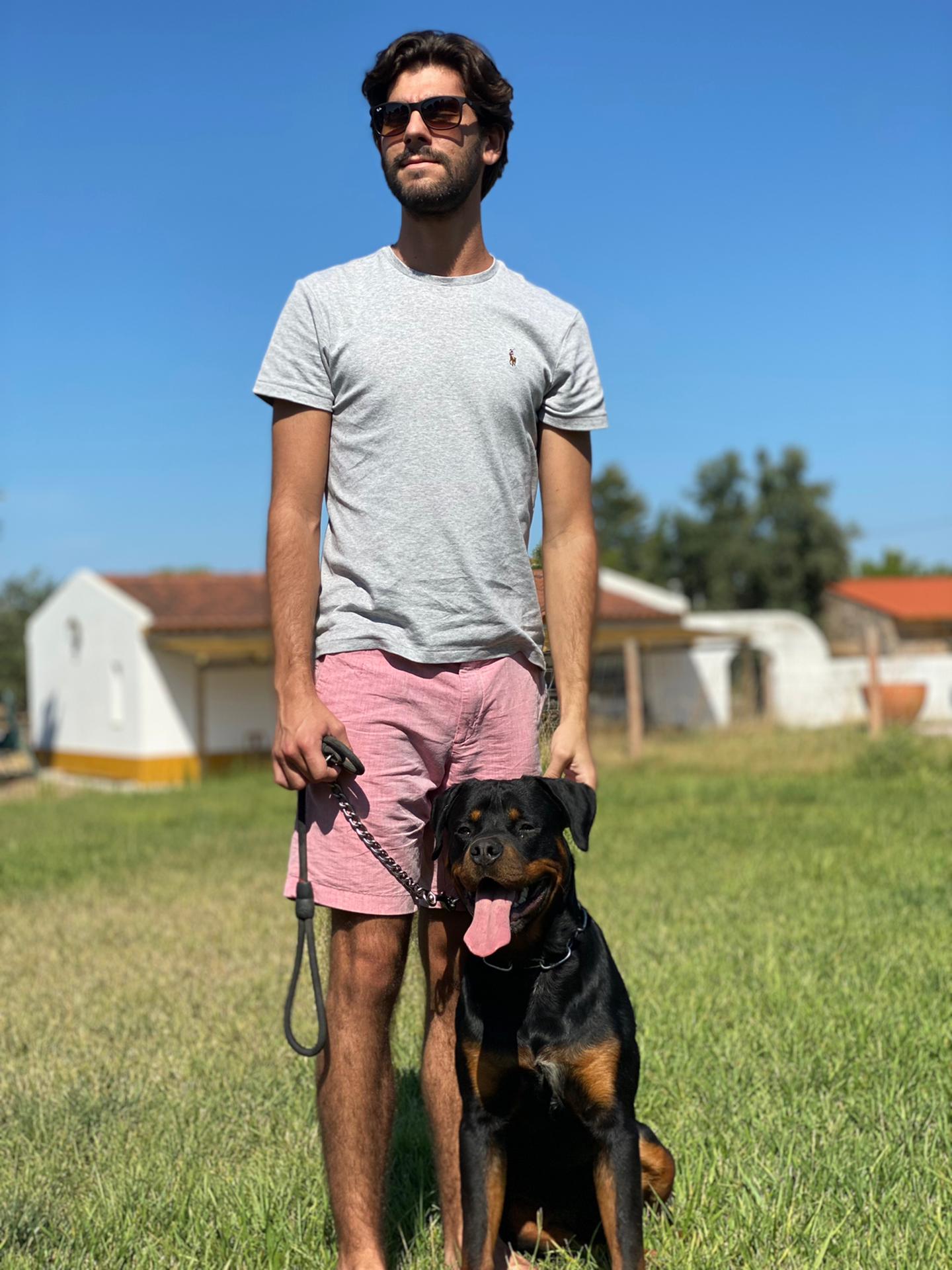 Filipe and his Rottweiler